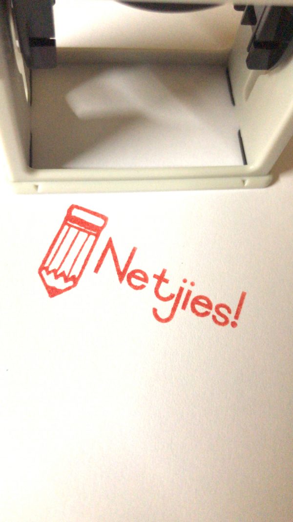Self-inking Stamp with Word & Picture - Pencil - Netjies!