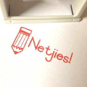 Self-inking Stamp with Word & Picture - Pencil - Netjies!