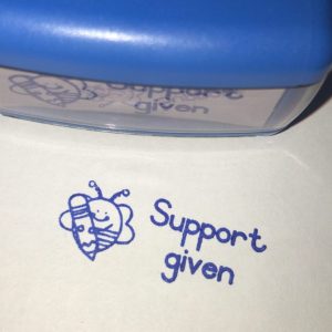 Support given - 14mmx38mm self inking stamp