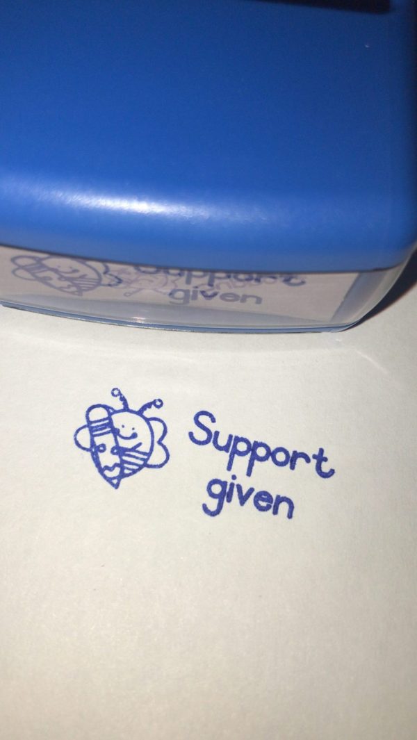 Support given - 14mmx38mm self inking stamp
