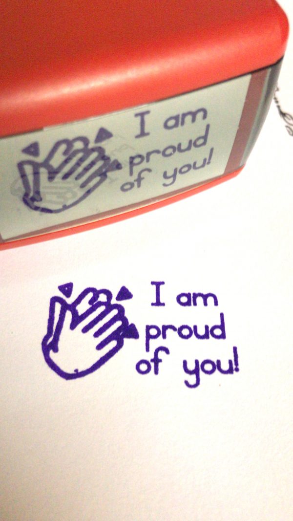 - Clapping hands - I am proud of you 24mmx41mm self inking
