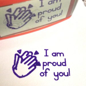 - Clapping hands - I am proud of you 24mmx41mm self inking