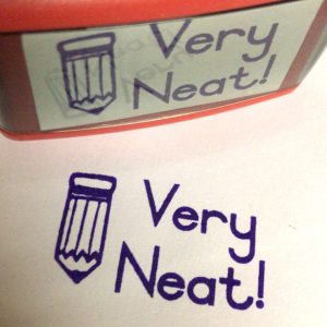 Self-inking Stamp with Word & Picture - Pencil - Very Neat!