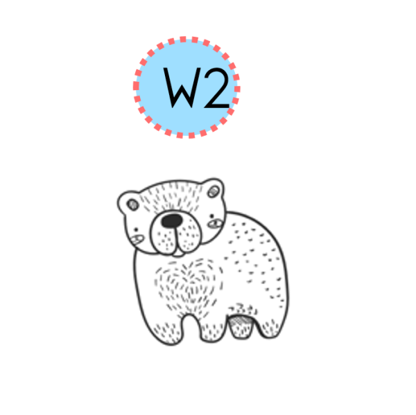 2cmx2cm wood stamp - Bear