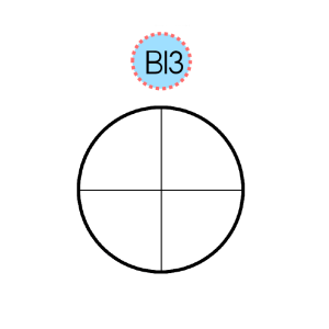 3cmx3cm wooden stamp  - Circle Quarter