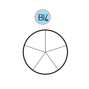 3cmx3cm wooden stamp  - Circle one fith