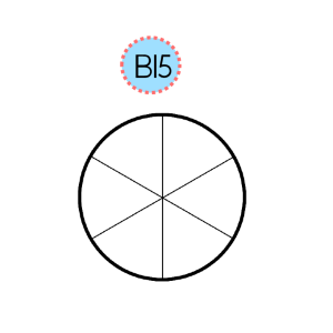 3cmx3cm wooden stamp  - Circle one sixth