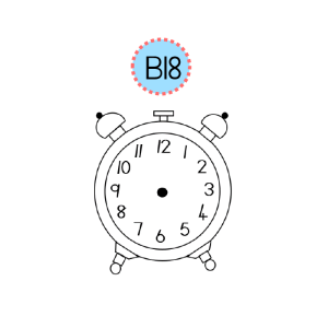3cmx3cm wooden stamp  - Alarm Clock