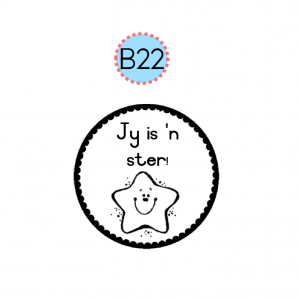 3cmx3cm wooden stamp  - Jy is n ster