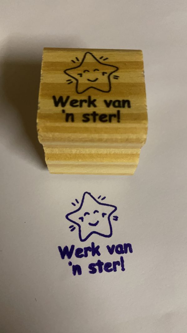 Werk van ‘n ster - 3cmx3cm wooden stamp