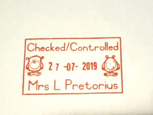 - Ajustable date self inking stamp 30mmx50mm - Monster