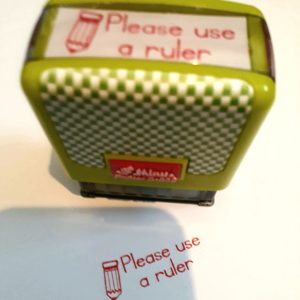 - Please use a ruler 14mmx38mm self  inking stamp