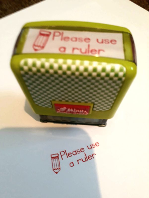 - Please use a ruler 14mmx38mm self  inking stamp
