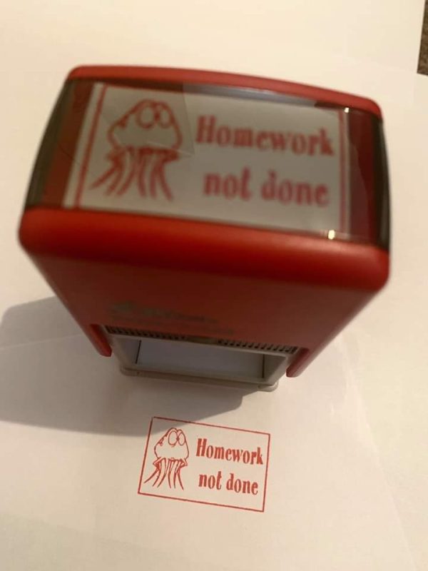 - Self-inking Stamp with Word & Picture - Surprised - Homework
