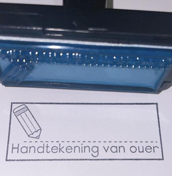 20mmx50mm plastic handle stamp - Handtekening van ouer