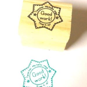 4cmx4cm wooden stamp  - Good Work Badge