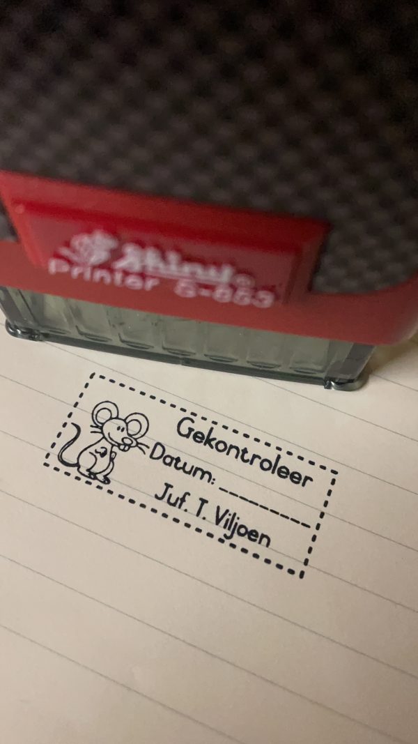 Gekontroleer - 18mmx47mm self inking stamp