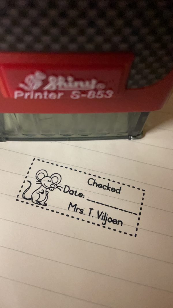Checked - 18mmx47mm self inking stamp