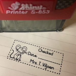 Checked - 18mmx47mm self inking stamp