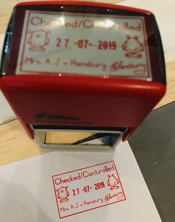 - Ajustable date self inking stamp 30mmx50mm - Monster - Image 2