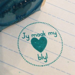 3cmx3cm wooden stamp  - Jy maak my hart bly