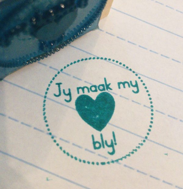 3cmx3cm wooden stamp  - Jy maak my hart bly