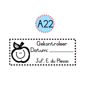 20mmx50mm plastic handle stamp - Gekontroleer, Datum, Naam