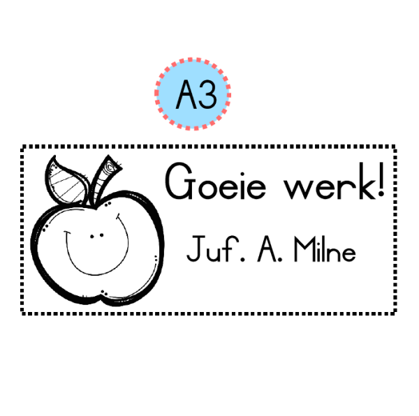 20mmx50mm plastic handle stamp - Goeie Werk!