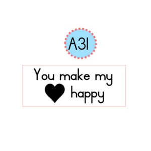Plastic Handle Stamp - You make my heart happy