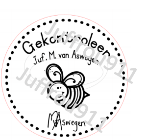 4cmx4cm wooden stamp - Gekontroleer Handtekening stempel