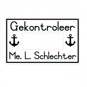 30mmx50mm adjustable date stamp - Gekontroleer with Name - Anchor