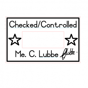 30mmx50mm adjustable date stamp - Checked/Controlled with Name Stars