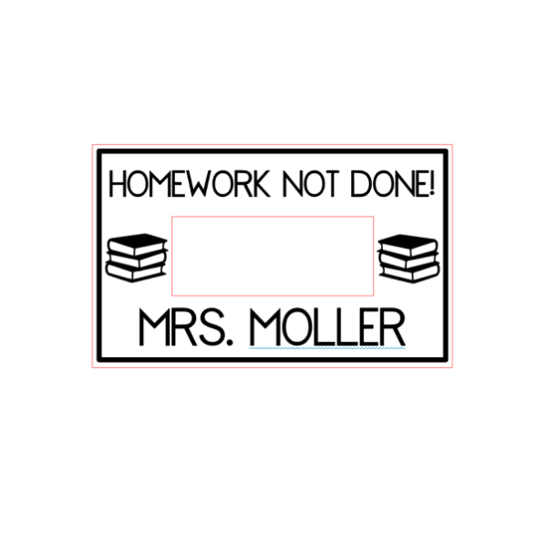 30mmx50mm adjustable date stamp - Homework not done!