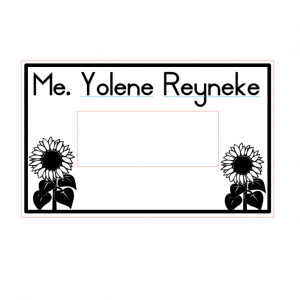 30mmx50mm adjustable date stamp - Name with Flowers