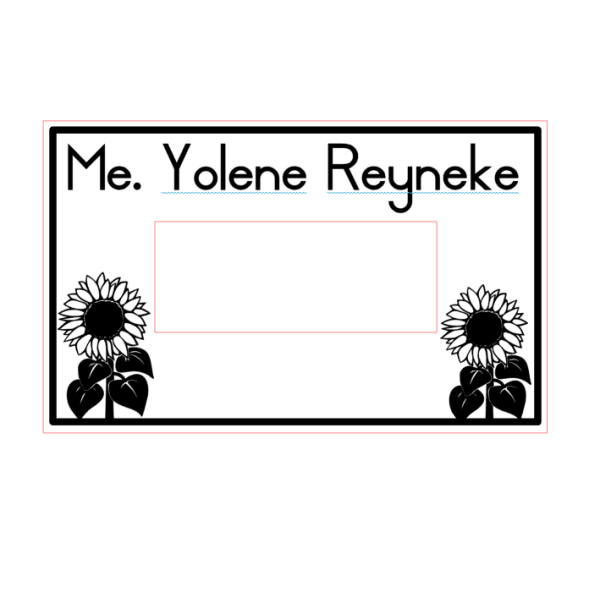30mmx50mm adjustable date stamp - Name with Flowers