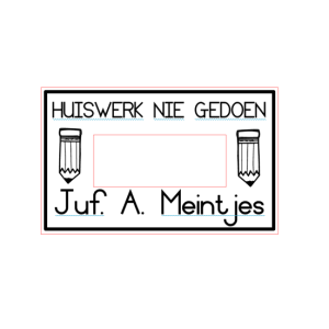 30mmx50mm adjustable date stamp - Huiswerk nie Gedoen met Naam