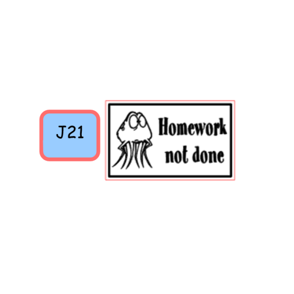 - Self-inking Stamp with Word & Picture - Surprised - Homework - Image 2