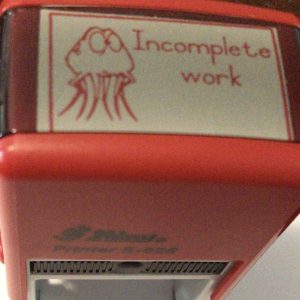 - Incomplete work octopus 24mmx41mm self inking stamp