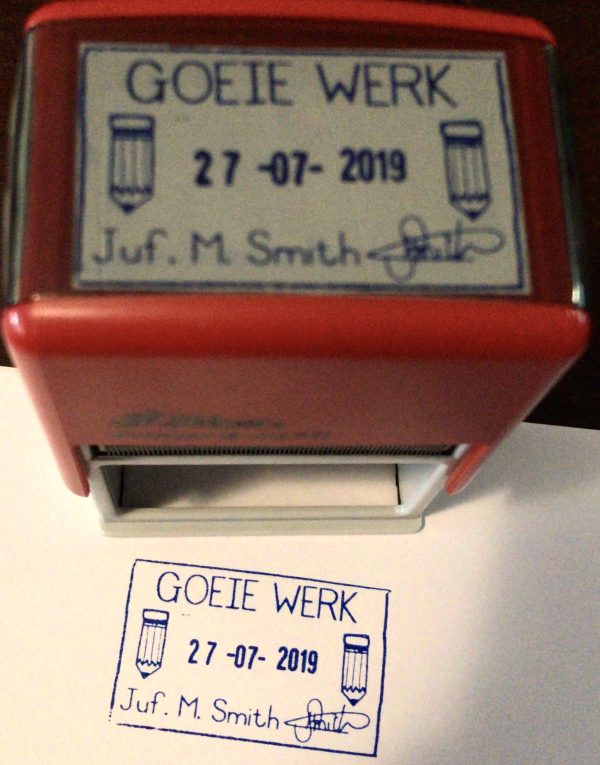 - Potlode goeie werk - 30mmx50mm self inking dater stamp