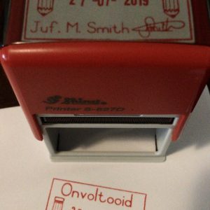 - Onvoltooid 30mmx50mm dater self inking stamp
