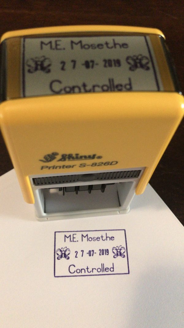 24mmx41mm dater stamp - Butterfly with extra wording