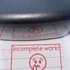 - Sad emoji - Incomplete work 24mmx41mm self inking stamp