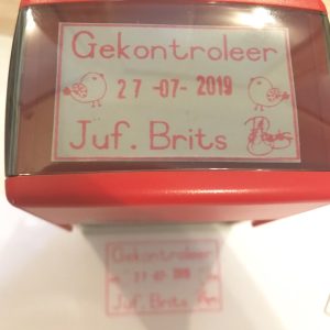 - Pink bird adjustable date stamp 30mmx50mm stamp