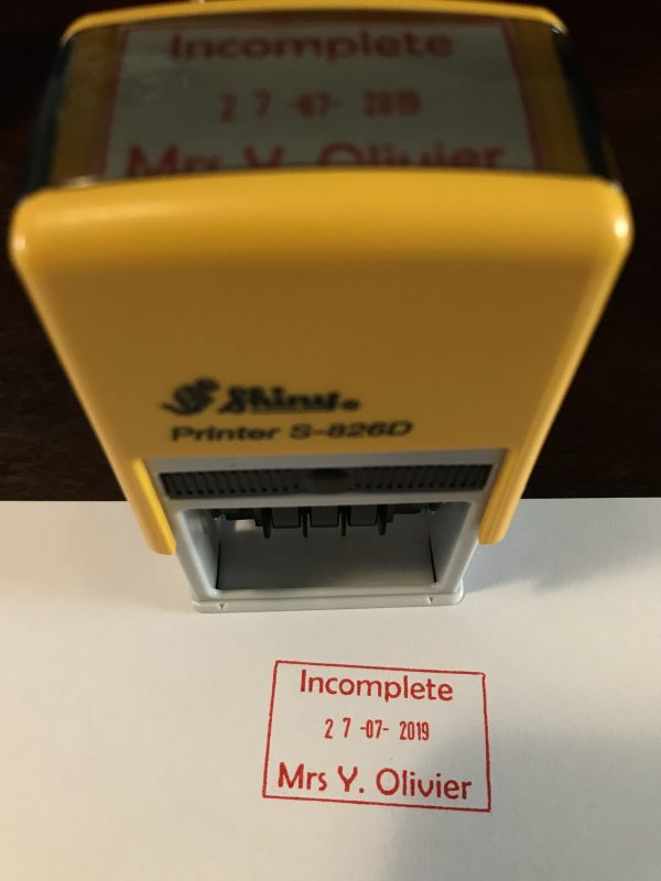 24mmx41mm dater stamp - Incomplete