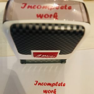 Incomplete work 14mmx38mm self inking stamp
