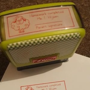 - Sheep homework completed - 22mmx58mm stamp