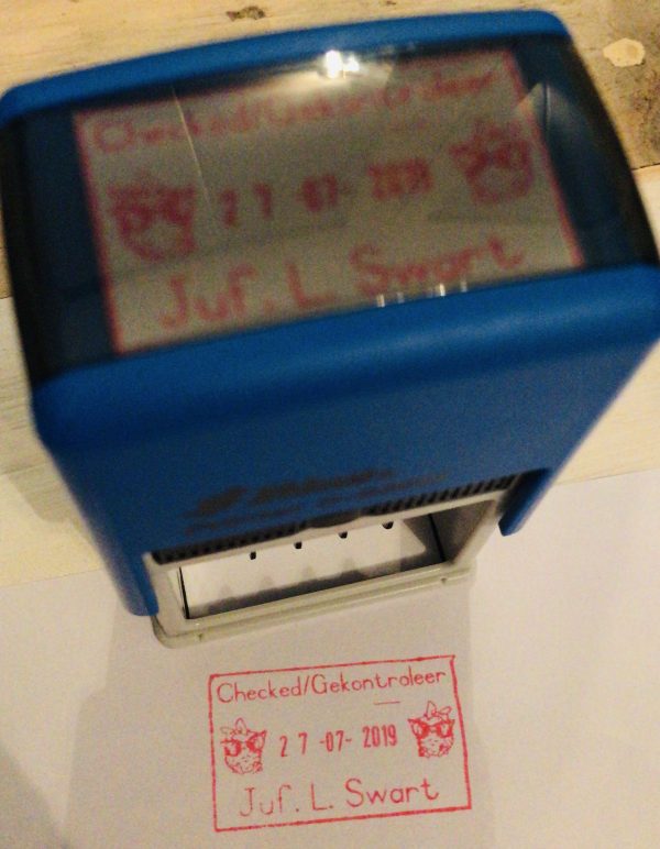- Pink owl adjustable date stamp 24mmx41mm
