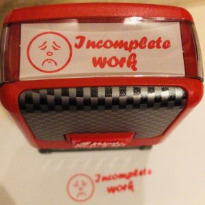 Incomplete work 14mmx38mm self inking stamp