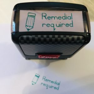 Remedial required - 14mmx38mm self inking stamp