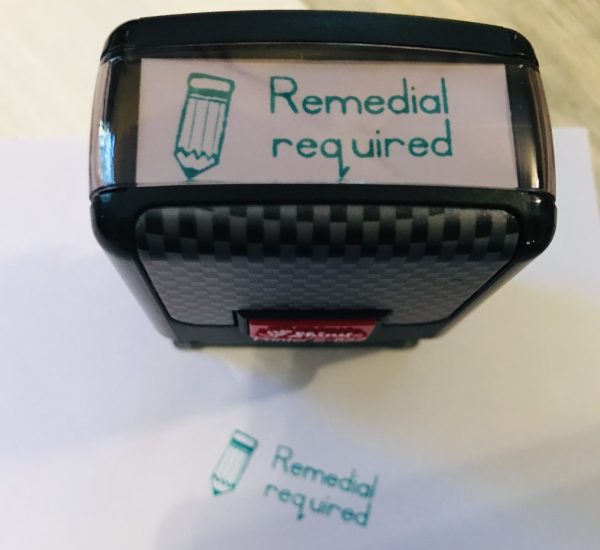 Remedial required - 14mmx38mm self inking stamp